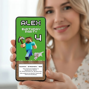 Invitatie Zi De Nastere Minecraft, Format Digital