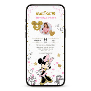 Invitatie Zi de Nastere Minnie, Format Digital-BalloonEvents.ro