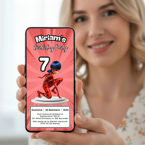Invitatie Zi De Nastere Miraculos Buburuza, Format Digital