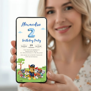 Invitatie Zi De Nastere Patrula Catelusilor, Format Digital