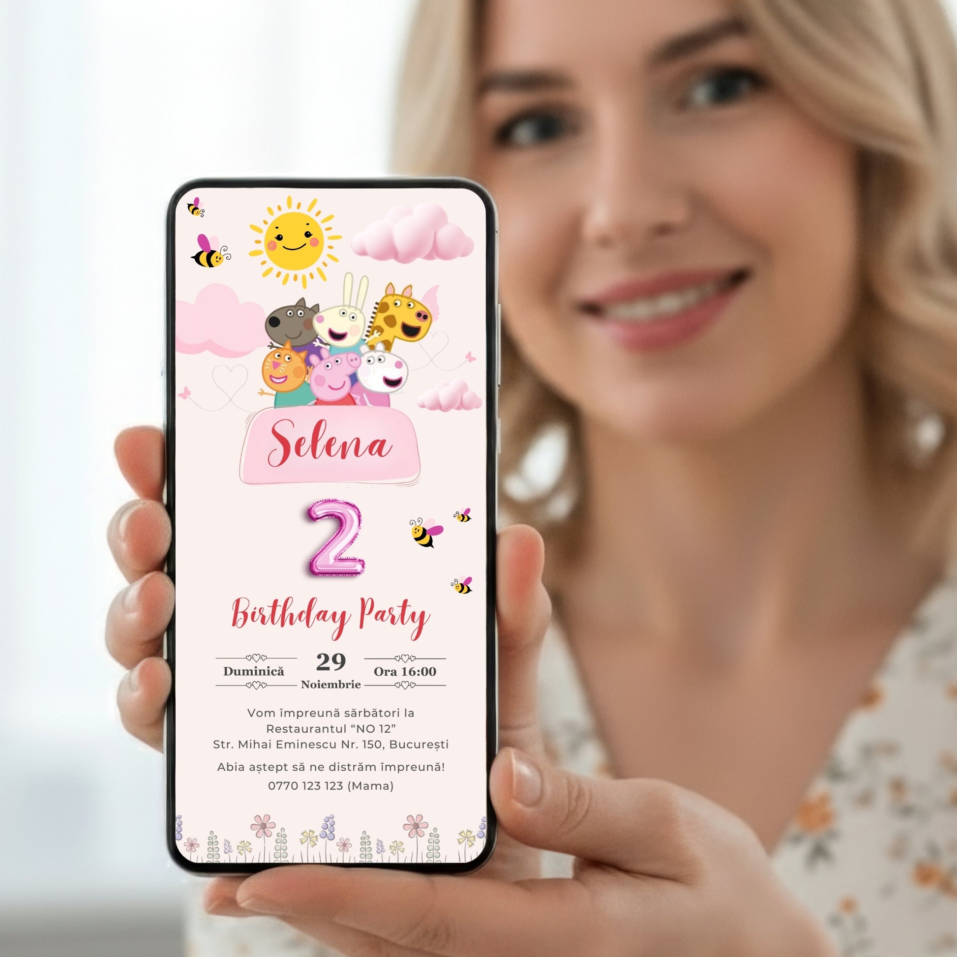 Invitatie Zi De Nastere Peppa Pig, Format Digital