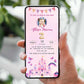 Invitatie Zi De Nastere Pink And Purple, Format Digital