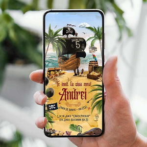 Invitatie Zi De Nastere Pirati, Format Digital-BalloonEvents.ro