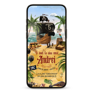 Invitatie Zi De Nastere Pirati, Format Digital-BalloonEvents.ro