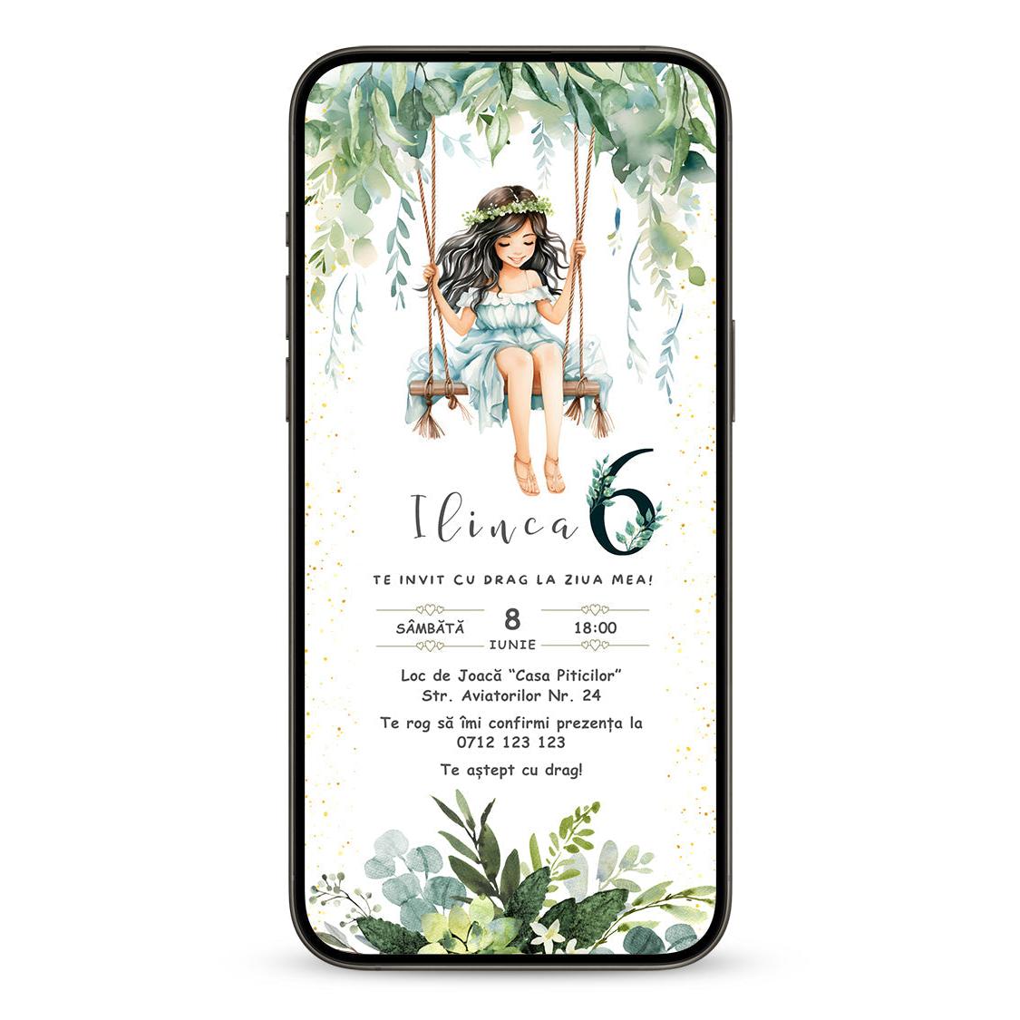 Invitatie Zi De Nastere Printesa Familiei, Format Digital-BalloonEvents.ro