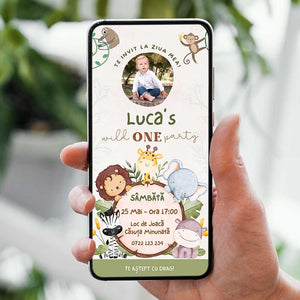 Invitatie Zi De Nastere Safari Clasic, Format Digital-BalloonEvents.ro