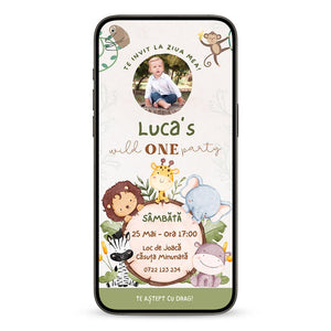 Invitatie Zi De Nastere Safari Clasic, Format Digital-BalloonEvents.ro