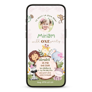 Invitatie Zi De Nastere Safari Girl, Format Digital-BalloonEvents.ro