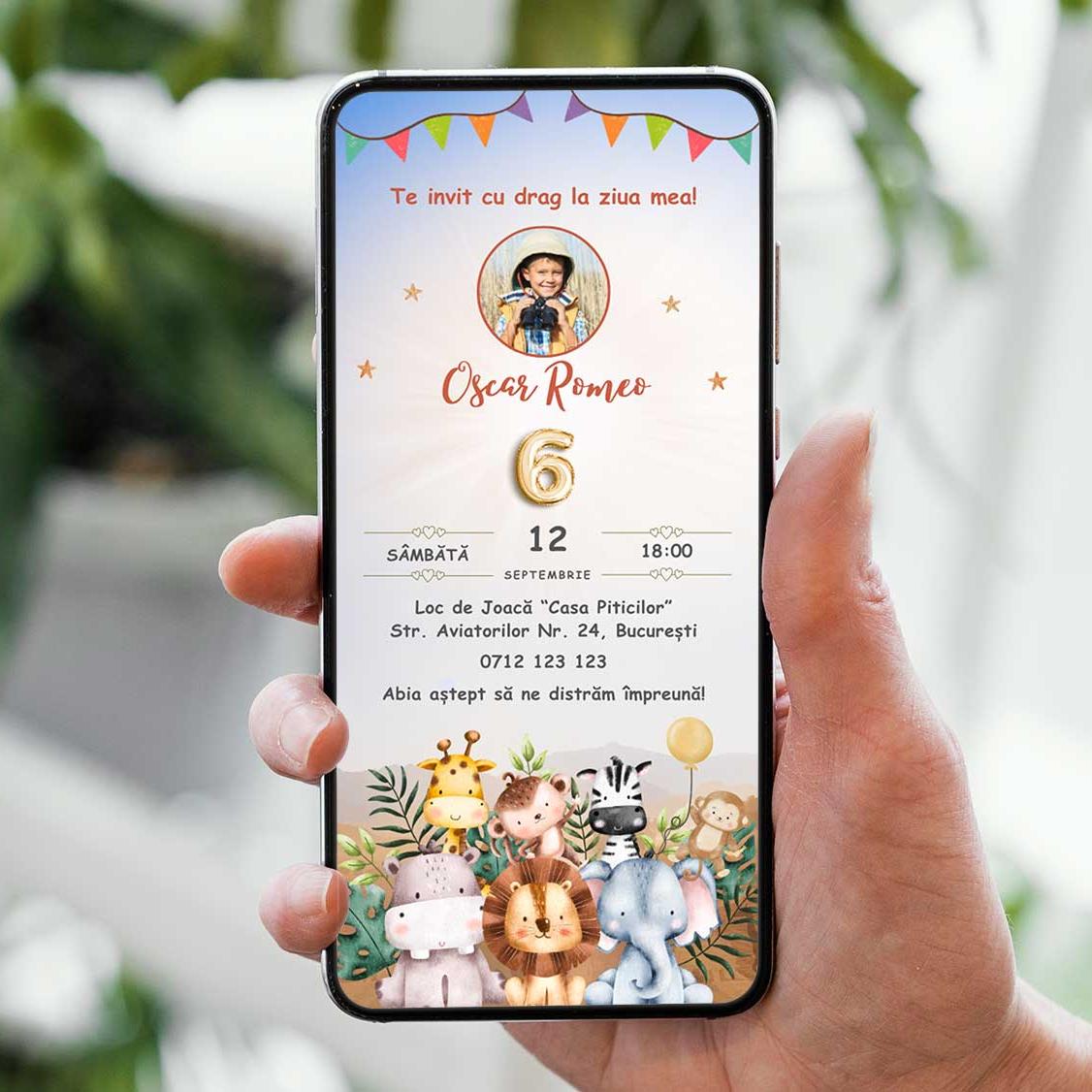 Invitatie Zi De Nastere Safari Ii, Format Digital
