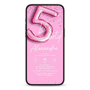 Invitatie Zi De Nastere Sparkle, Format Digital-BalloonEvents.ro