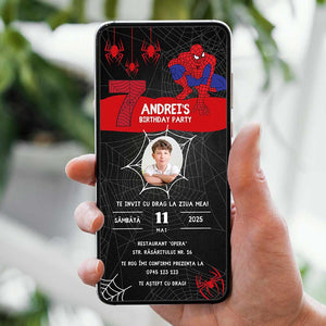 Invitatie Zi de Nastere Spiderman, Format Digital-BalloonEvents.ro