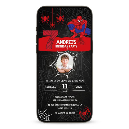 Invitatie Zi De Nastere Spiderman, Format Digital