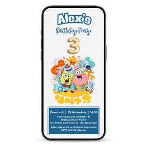 Invitatie Zi De Nastere SpongeBob, Format Digital