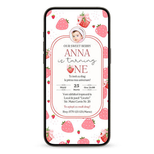 Invitatie Zi De Nastere Strawberry, Format Digital-BalloonEvents.ro