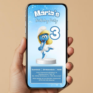 Invitatie Zi De Nastere Strumfita - Strumfii, Format Digital