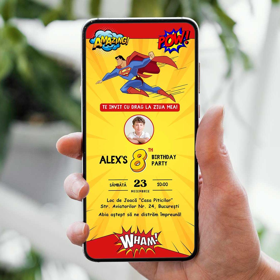 Invitatie Zi De Nastere Superman, Format Digital