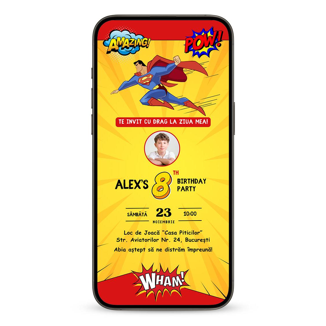 Invitatie Zi De Nastere Superman, Format Digital