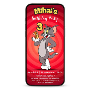 Invitatie Zi De Nastere Tom si Jerry, Format Digital