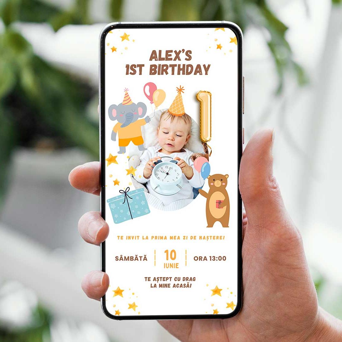 Invitatie Zi De Nastere Ursulet, Format Digital