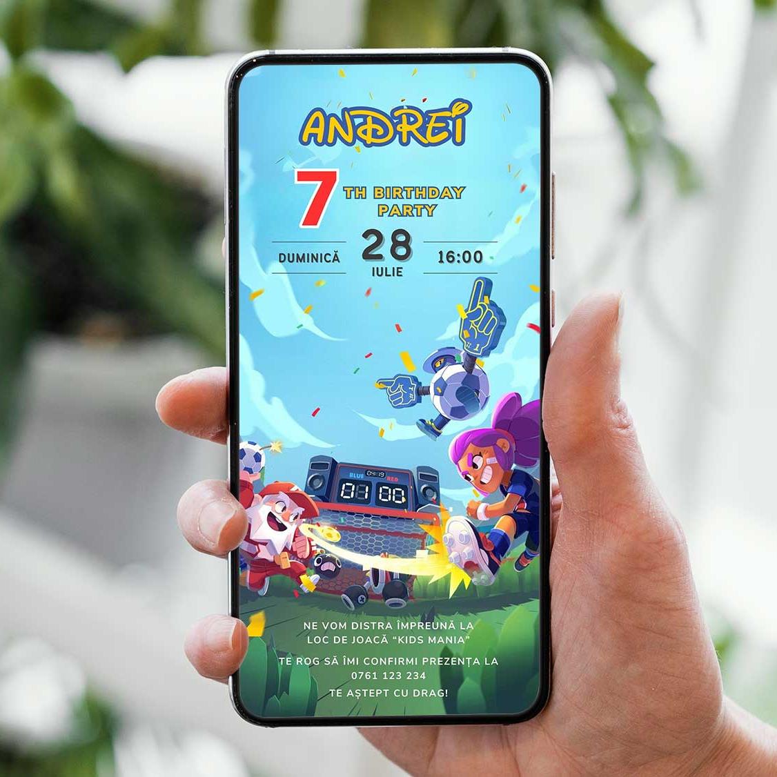 Invitatie Zi de Nastere, B Stars, Format Digital-BalloonEvents.ro