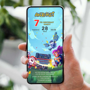 Invitatie Zi de Nastere, B Stars, Format Digital-BalloonEvents.ro