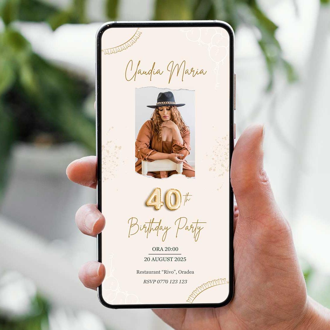 Invitatie Zi de Nastere Beautiful, Format Digital-BalloonEvents.ro