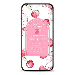 Invitatie Zi de Nastere Cherry Party, Format Digital-BalloonEvents.ro