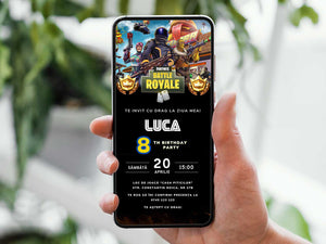 Invitatie Zi de Nastere Fortnite, Format Digital-BalloonEvents.ro