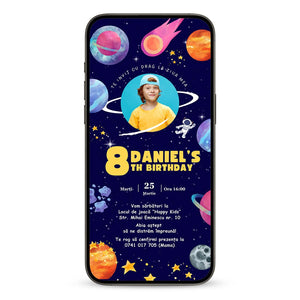 Invitatie Zi de Nastere Galaxy, Format Digital-BalloonEvents.ro
