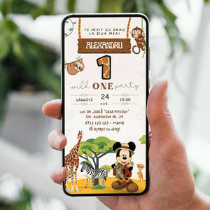 Invitatie Zi de Nastere Mickey Safari, Format Digital-BalloonEvents.ro