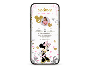 Invitatie Zi de Nastere Minnie, Format Digital