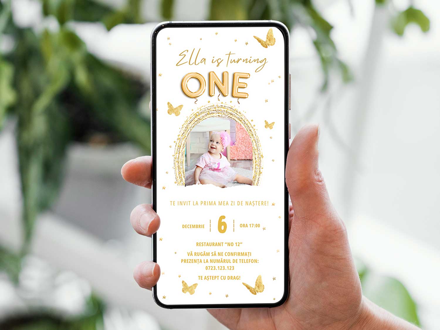 Invitatie Zi de Nastere ONE, Format Digital