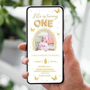 Invitatie Zi de Nastere ONE, Format Digital-BalloonEvents.ro
