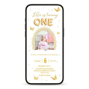 Invitatie Zi de Nastere ONE, Format Digital-BalloonEvents.ro