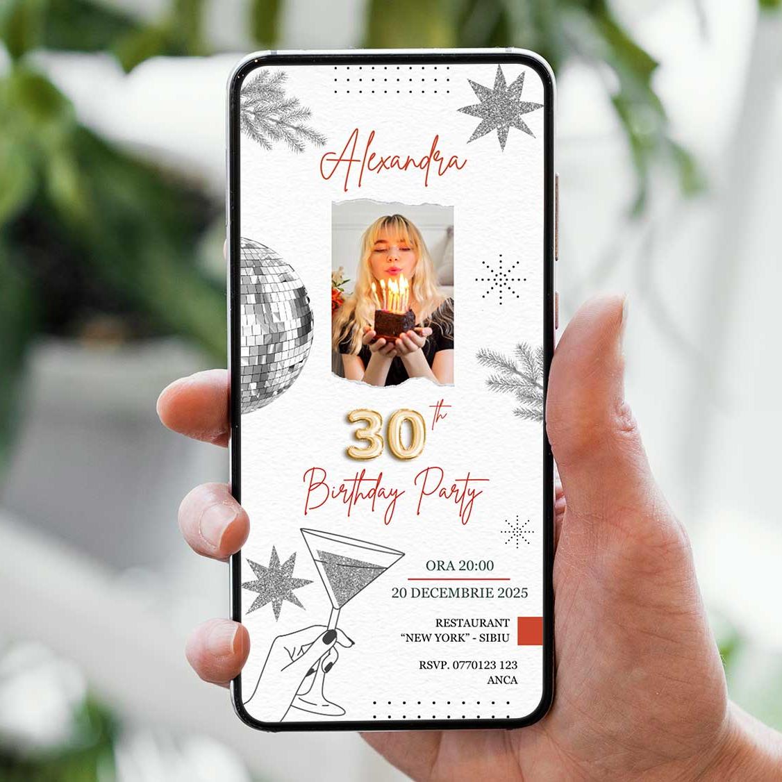 Invitatie Zi de Nastere Party Girl, Format Digital-BalloonEvents.ro