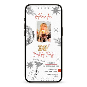 Invitatie Zi de Nastere Party Girl, Format Digital-BalloonEvents.ro