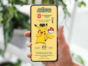 Invitatie Zi de Nastere Pokemon, Format Digital