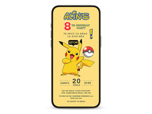 Invitatie Zi de Nastere Pokemon, Format Digital