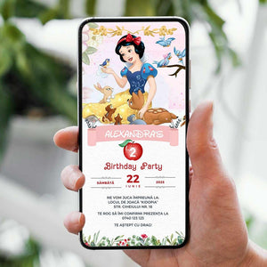 Invitatie Zi de Nastere Printesa Alba, Format Digital-BalloonEvents.ro