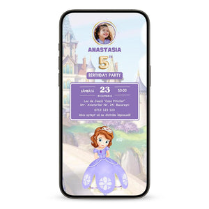 Invitatie Zi de Nastere Printesa Sofia, Format Digital-BalloonEvents.ro