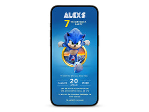 Invitatie Zi de Nastere Sonic, Format Digital