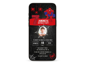 Invitatie Zi de Nastere Spiderman, Format Digital