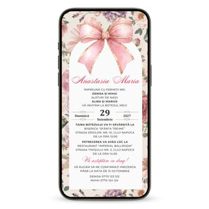 Invitatie Botez Azur, Format Digital