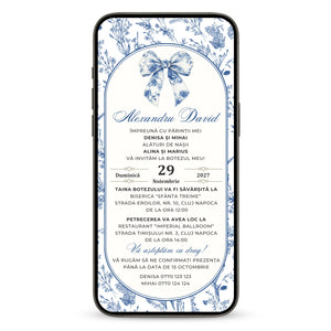 Invitatie Botez Blue Symphony, Format Digital