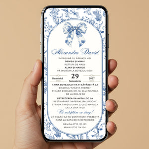 Invitatie Botez Blue Symphony, Format Digital