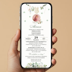 Invitatie Botez Ella, Format Digital