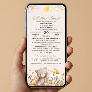 Invitatie Botez Forever Friends, Format Digital