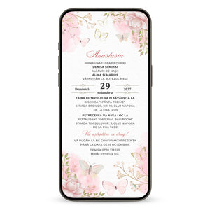 Invitatie Botez Lilibet, Format Digital