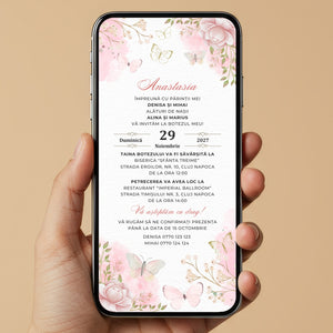 Invitatie Botez Lilibet, Format Digital