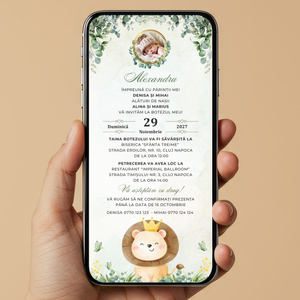Invitatie Botez Lion, Format Digital